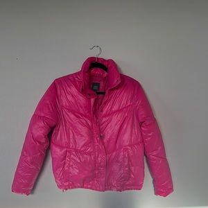 Pink puffer jacket